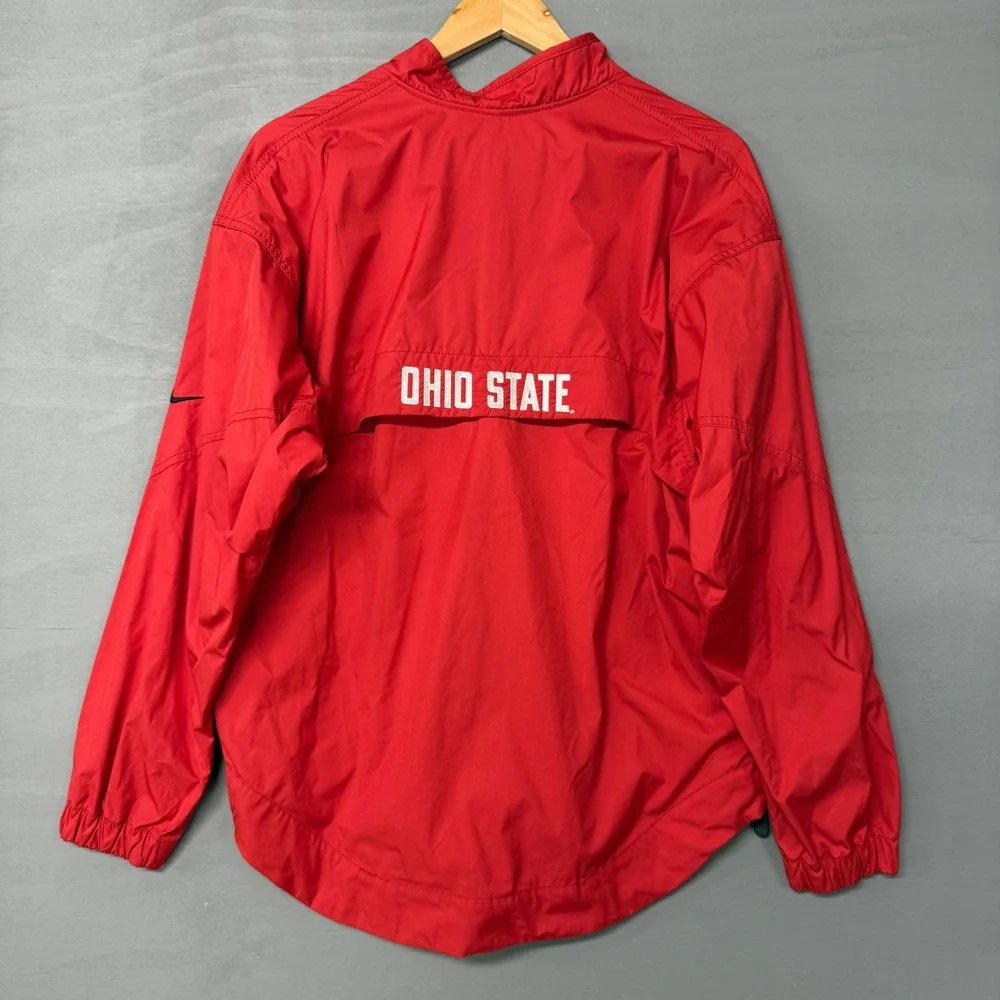 Nike Ohio State Windbreaker Red Quarter Zip Pullover Small